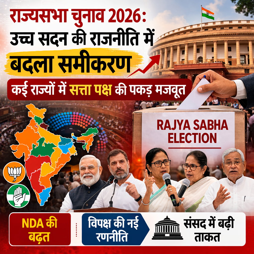 राज्यसभा चुनाव 2026: कई राज्यों में सत्ता पक्ष की बढ़त, उच्च सदन की राजनीति में नया समीकरण