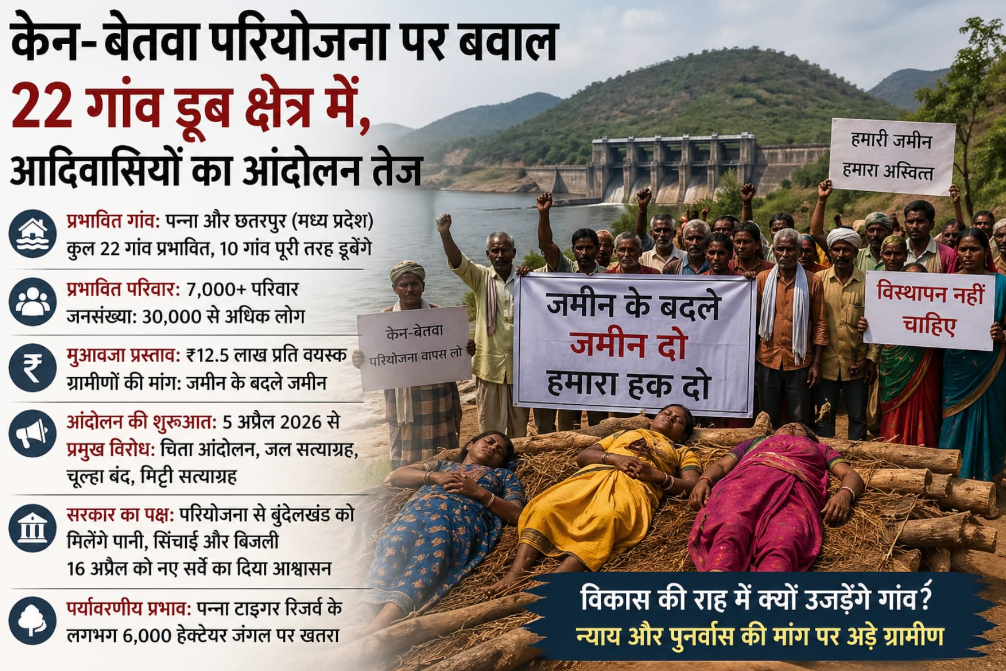 पन्ना-छतरपुर के हजारों परिवार प्रभावित; ‘जमीन के बदले जमीन’ की मांग, सरकार ने नए सर्वे का दिया आश्वासन