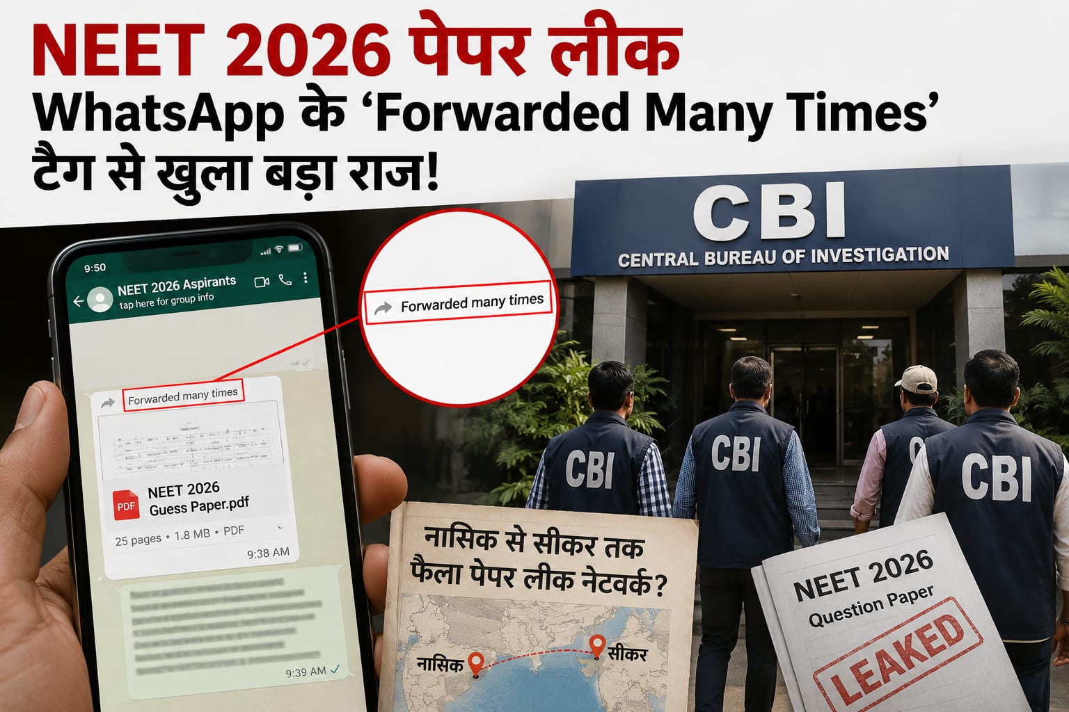 NEET 2026 पेपर लीक: WhatsApp के ‘Forwarded Many Times’ टैग से खुली साजिश, नासिक-सीकर नेटवर्क जांच के घेरे में